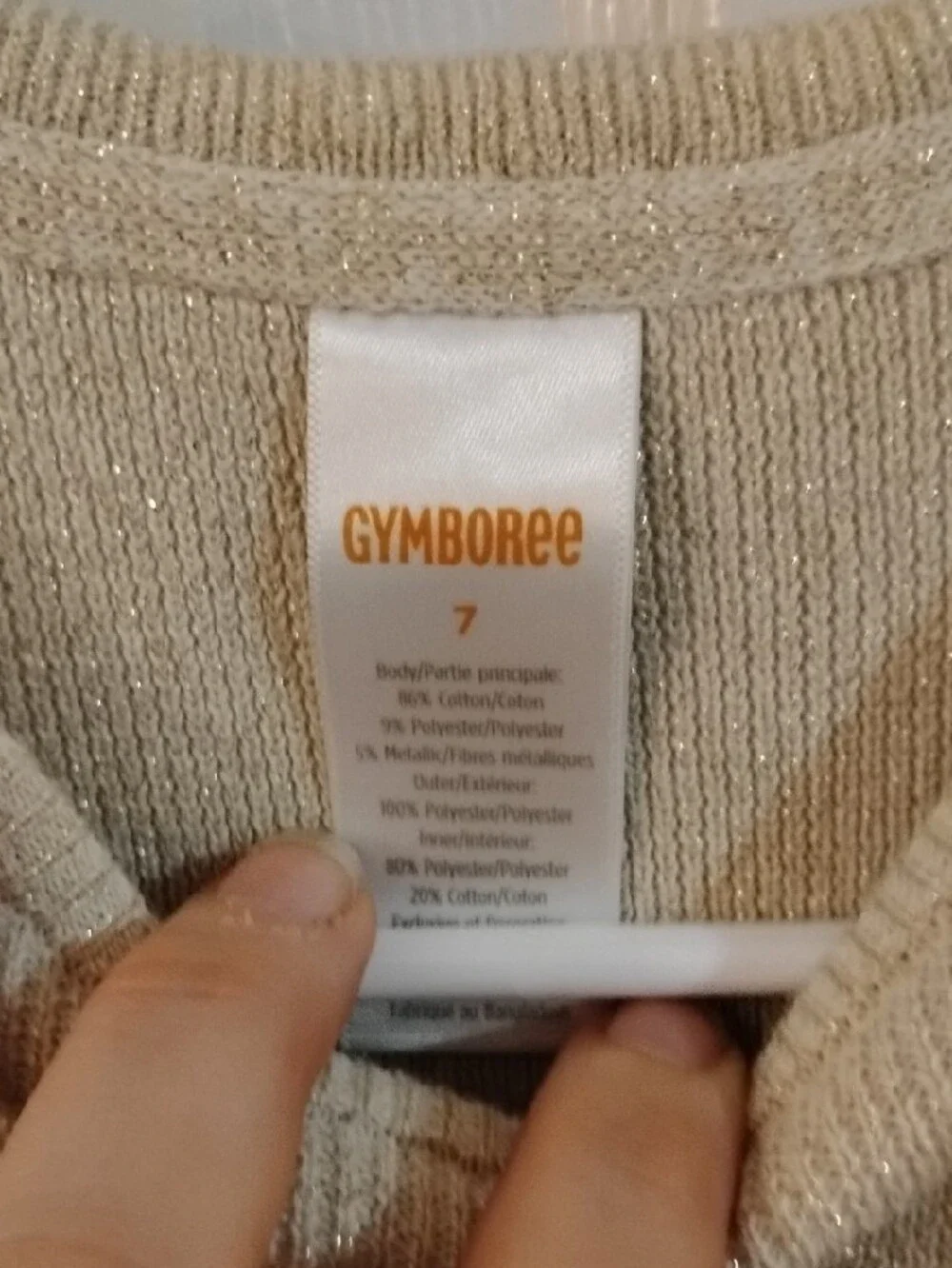 Gymboree Shimmery Ruffle Long-Sleeve Dress in Cream